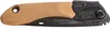 A folded pocket saw with a brown handle and black blade, shown against a white background. Anteprima dell’immagine prodotto