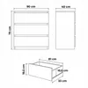 Technical drawing with dimensions of a chest of drawers. Produktbild-Vorschau
