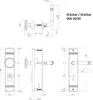 Technical drawings and dimensions of a door handle set. Produktbild-Vorschau