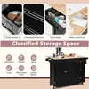 A collage of images showcasing the features and a full view of a kitchen cart. Podgląd zdjęcia produktu