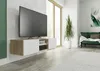 A modern living room with a TV mounted on the wall above a lowboard. Produktbild-Vorschau