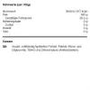 Nutritional information and ingredients list for a food product. Náhled obrázku produktu