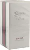 Verpackung der Gucci by Gucci Sport Pour Homme After Shave Lotion, weiß mit roten und grünen Seitenstreifen, elegantes silbernes Logo. Voir les images du produit