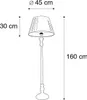 Ländliche Stehlampe Grau mit Weißem Plisseeschirm Classico Produktbild-Vorschau 4
