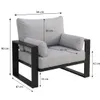 BEAUTYSOFA | VERDINO Gartensessel Grau – Gartenstuhl Lounge Produktbild-Vorschau 6