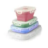 8er Set Silikon Lunchbox faltbar mit Deckel BPA frei Produktbild-Vorschau 2