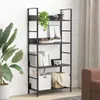 vidaXL Bücherregal 4 Regalböden Schwarz 60×27,6×124,5 cm Produktbild-Vorschau 2