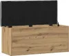 A storage bench with the lid open, revealing the black interior. Produktbild-Vorschau