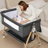 COMOMY 3-in-1 Babybett, Beistellbett Baby, Stubenwagen Baby Produktbild-Vorschau 2