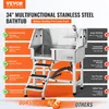 A comparison of a VEVOR multifunctional stainless steel bathtub with features highlighted on the left and 'others' with drawbacks on the right. Podgląd zdjęcia produktu