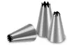 Three metal piping tips are arranged on a white background. Podgląd zdjęcia produktu