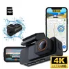 A collage of a dashcam, a smartphone displaying navigation, and a memory card, with water splash effects. Produktbild-Vorschau