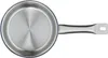 A top-down view of a stainless steel saucepan with a handle, isolated on a white background. Náhled obrázku produktu