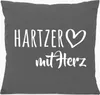 Huuraa Kissen Hartzer mit Herz 40x40cm mit Füllung Steel Produktbild-Vorschau 1