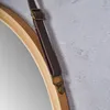 Wandspiegel 38cm Rund Bambus Holz Kunstleder Flurspiegel Produktbild-Vorschau 6