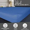 Spannbettlaken Jersey 180-200x200 Blau 100% Baumwolle Produktbild-Vorschau 3