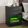 2er Set LED Nachttisch mit Steckdose & USB, 2 Schubladen Produktbild-Vorschau 4