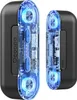 Two black Ocoopa hand warmers with transparent blue illuminated interiors are shown side-by-side against a black background. Podgląd zdjęcia produktu