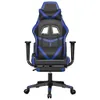 vidaXL Chaise de jeu avec repose-pieds Noir et bleu Voir les images du produit 3
