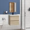 Waschtisch mit Unterschrank 50cm Alast Badmöbel Set Eiche Produktbild-Vorschau 4