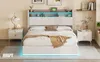 ProximaX Schlafbett 160x200 cm Weiß Samt mit LED-Lichtband, Produktbild-Vorschau 13