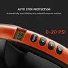 Close-up of an orange and black electric air pump with a digital display showing '6.00' and control buttons. Produktbild-Vorschau