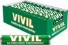 A display box of VIVIL Natural Peppermint lozenges with one lozenge in the foreground. Produktbild-Vorschau