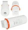 Multiple views of a white water filter cartridge with orange accents. Produktbild-Vorschau