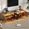 Merax TV-kast met LED-verlichting en 2 kastjes, TV-dressoir Productafbeelding-voorbeeld 1