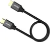 A black HDMI cable with gold-plated connectors is coiled on a white background. Podgląd zdjęcia produktu