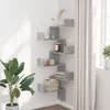 A corner wall shelf unit with decorative items and books. Anteprima dell’immagine prodotto
