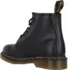 A black leather boot shown from the side. Voir les images du produit