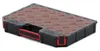A black and red organizer box with a transparent lid showing brown compartments. Anteprima dell’immagine prodotto