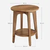 A wooden side table with dimensions indicated by text overlays. Náhled obrázku produktu