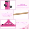 Collage of close-up shots highlighting features of a pink gymnastics bar. Anteprima dell’immagine prodotto