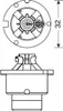 Technical drawing of a light bulb base. Náhled obrázku produktu