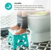 A child is using a teal step stool next to a toilet. Náhled obrázku produktu