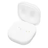 A white wireless earbud charging case with the lid open, showing the charging ports inside. Produktbild-Vorschau