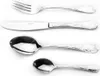 A set of polished silverware, including a fork, knife, and two spoons, arranged vertically against a white background. Náhled obrázku produktu