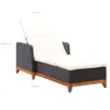 Lettino prendisole in poly rattan e legno massiccio nero Anteprima dell’immagine prodotto 7