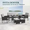 SVITA DENVER Polyrattan Gartenmöbel Set Essgruppe Lounge Produktbild-Vorschau 2