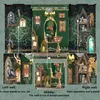A collage of three detailed dioramas depicting a gothic-themed book nook, likely a DIY craft kit. Náhled obrázku produktu