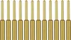 A row of identical gold-colored sharpening bits. Podgląd zdjęcia produktu