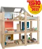 Puppenhaus Natur mit Möbeln Produktbild-Vorschau 1