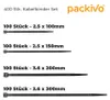 Kabelbinder Set Sortiment, Schwarz/Weiss - 100/150/200/300 Produktbild-Vorschau 2
