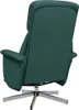 Rear view of a dark green fabric recliner chair with a metal base. Náhľad obrázku produktu