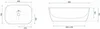 Technical drawings of a sink with dimensions. Anteprima dell’immagine prodotto