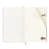 An open notebook with illustrations of people and a dog. Produktbild-Vorschau