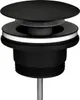 A close-up studio shot of a black sink drain. Anteprima dell’immagine prodotto