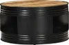 vidaXL Couchtisch Schwarz 68x68x36 cm Raues Mango Produktbild-Vorschau 2